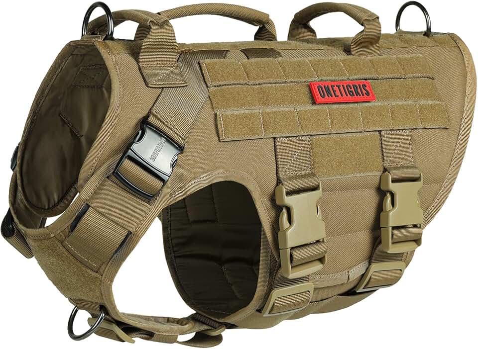 Large Adjustable Tactical Dog Harness with Handle