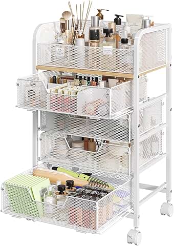 White 4-Drawer Makeup and Skincare Organizer