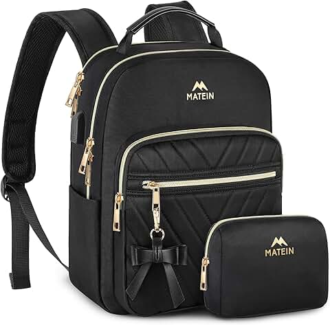 Waterproof small backpack with USB port for women