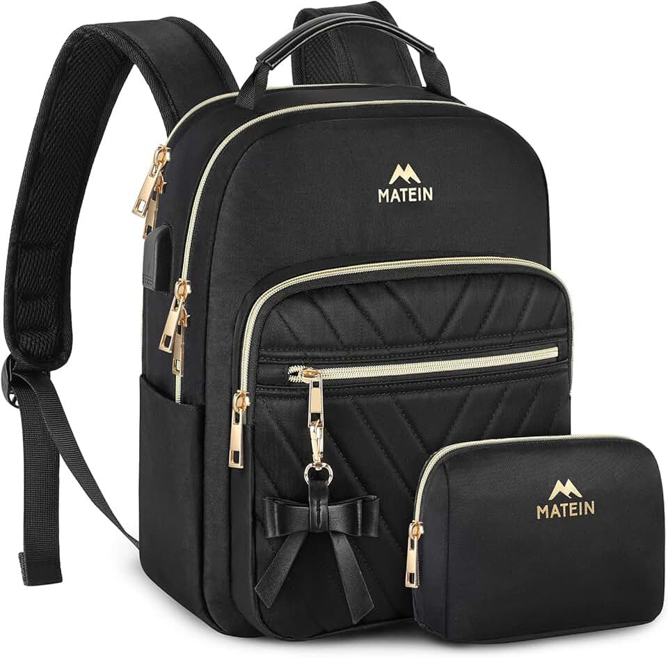 Waterproof small backpack with USB port for women