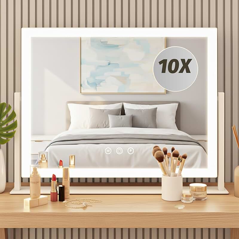 Lighted Hollywood Vanity Mirror with Magnification and Touch