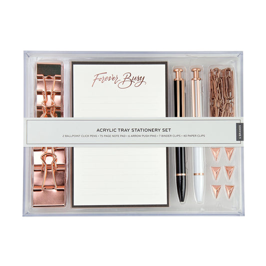 Acrylic Desktop Stationery Set with 57 Pieces