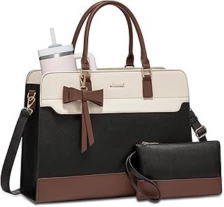 Leather Laptop Tote Bag for Women