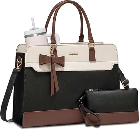 Leather Laptop Tote Bag for Women