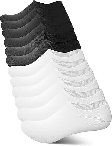 6 Pairs of No Show Ankle Socks for Women and Men