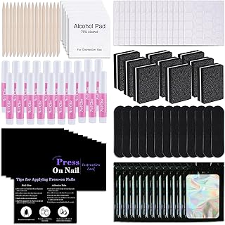 50-Piece Disposable Nail Kit with Files, Glue, and Tools