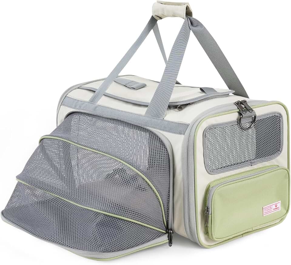 Soft Collapsible Cat Travel Bag with ID Tag