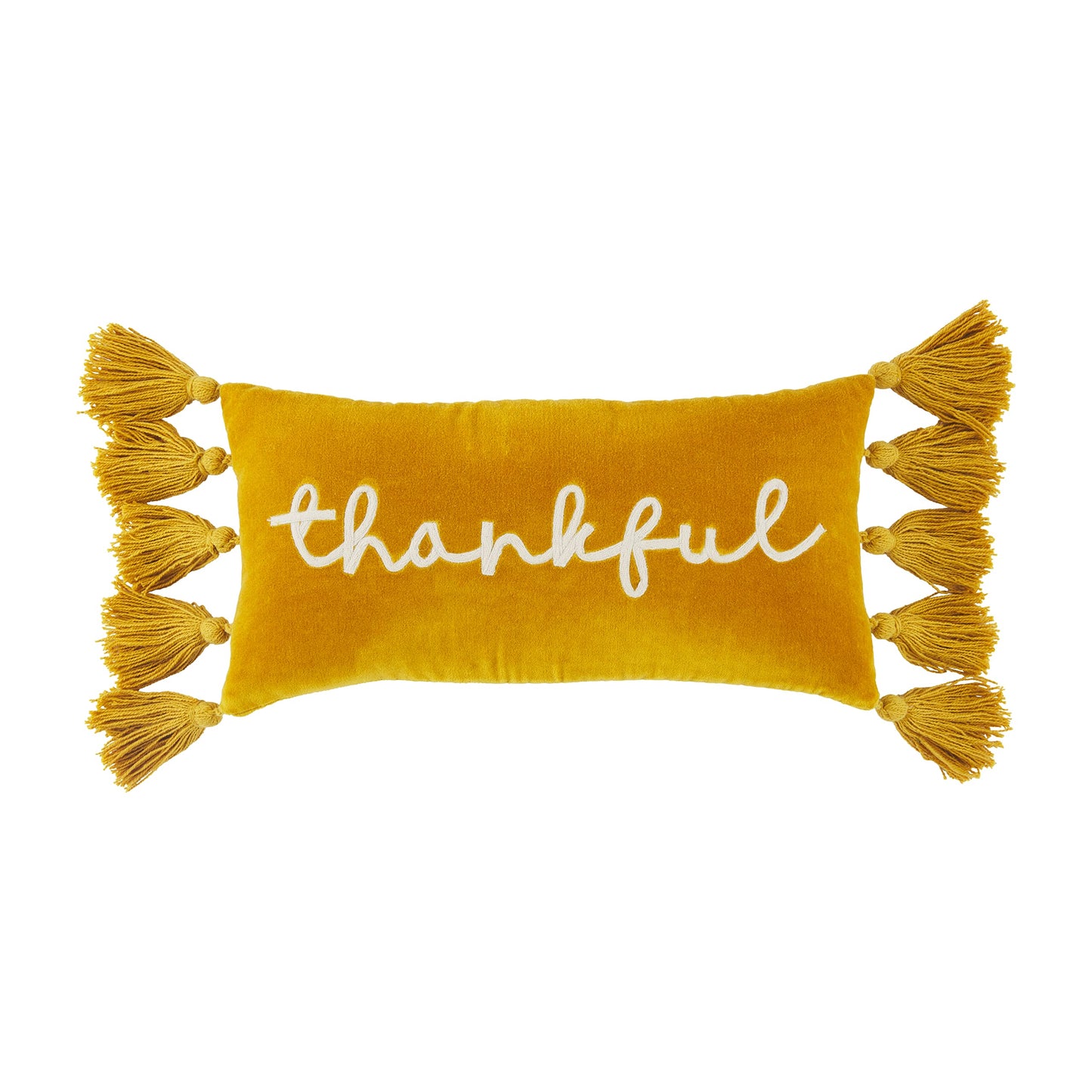 Velvet Applique Lumbar, 9" x 18", Mustard 69 Count