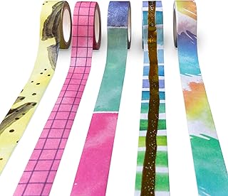 Navy Peony Washi Tape Set for Crafts and Journals