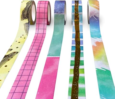 Navy Peony Washi Tape Set for Crafts and Journals