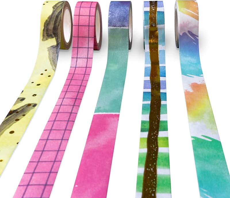 Navy Peony Washi Tape Set for Crafts and Journals