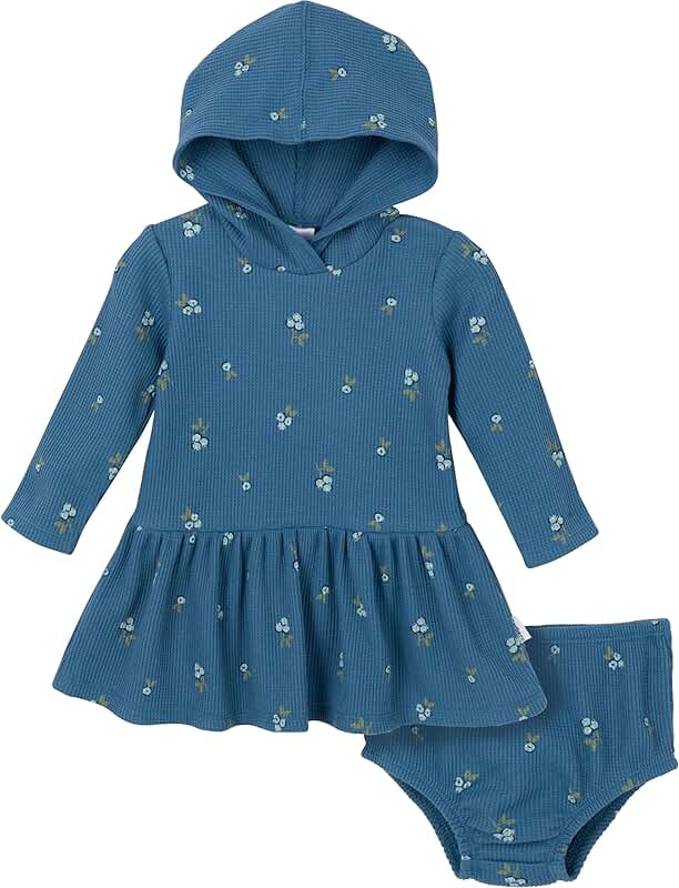 Baby Girls' Long-Sleeve Dress and Diaper Cover Set