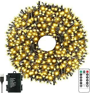 33ft 100LED Waterproof Battery or USB String Lights for Indoor Outdoor Use