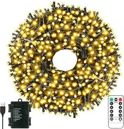 33ft 100LED Waterproof Battery or USB String Lights for Indoor Outdoor Use