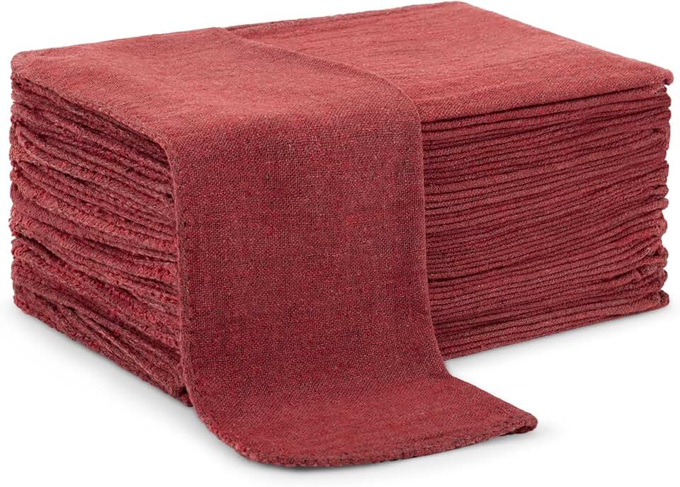Bulk Pack of 50 Absorbent Cotton Shop Towels