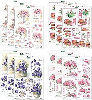Soft Pink and Purple 3D Die Cut Decoupage Collection