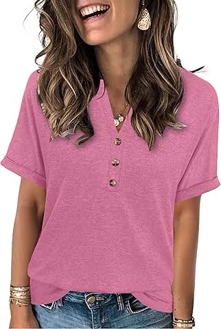 Women's Summer Short Sleeve V-Neck Tops