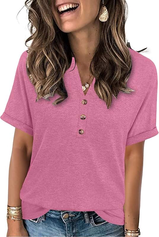 Women's Summer Short Sleeve V-Neck Tops