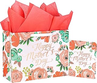 Large 13-inch Mother's Day Gift Bag with Card and Tissue