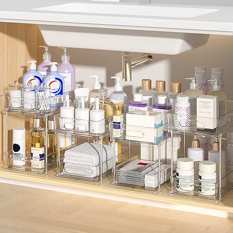 Four-Piece Snap-Lock Under Sink and Pantry Organizer