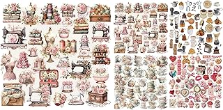 Set of 5 Vintage Junk Journal and Scrapbooking Stickers