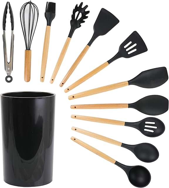 12-Piece Wooden Kitchen Utensil Set