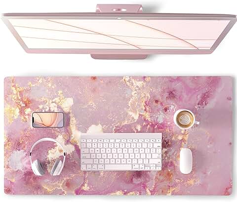 Large Pink Desk Mat for Office and Gaming