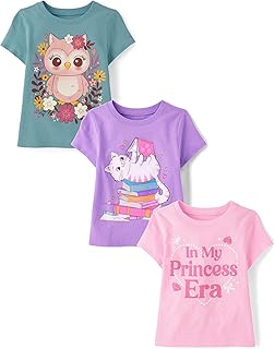 Baby Girl and Toddler Short Sleeve Graphic T-Shirts Pack