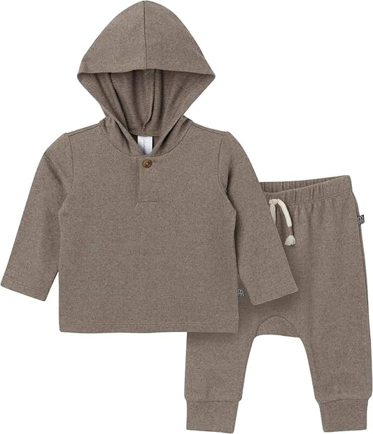 Baby Hooded Hacci Top and Pants Set
