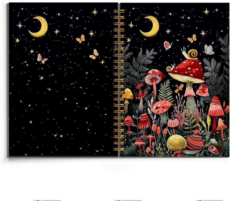 Red Mushroom Notebook for Journaling and Gifts