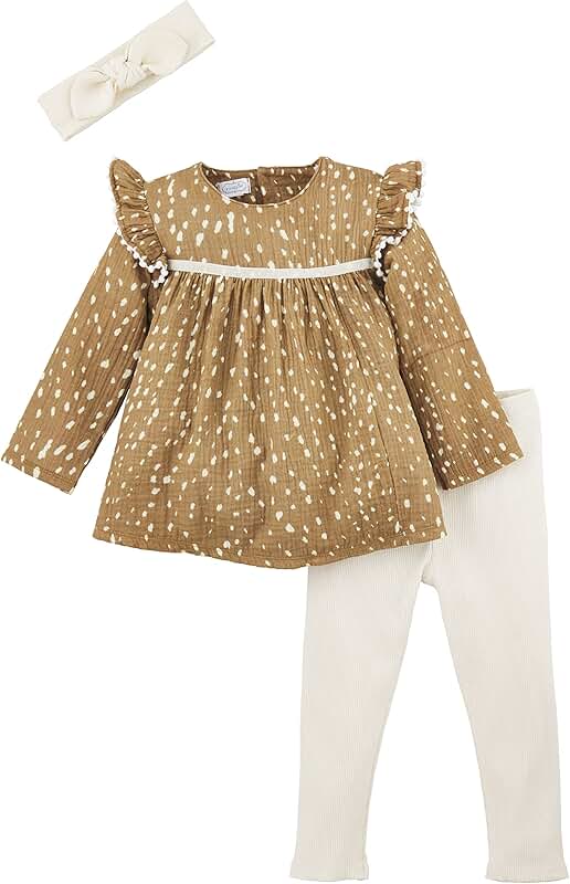 Baby Girl Fawn Gauze Tunic and Leggings Set