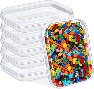 Set of 6 Clear Hard Plastic Zipper Cases