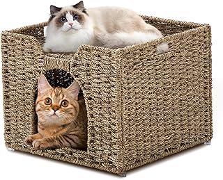 Indoor Cat House with Seagrass Cave and Mat