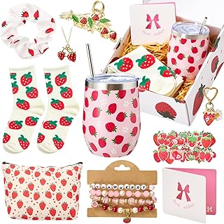60-Piece Strawberry Gift Set with Tumbler and Accessories