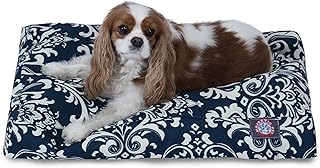Navy Blue Small Rectangle Indoor Outdoor Dog Bed