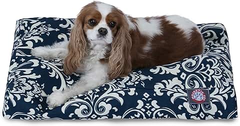 Navy Blue Small Rectangle Indoor Outdoor Dog Bed