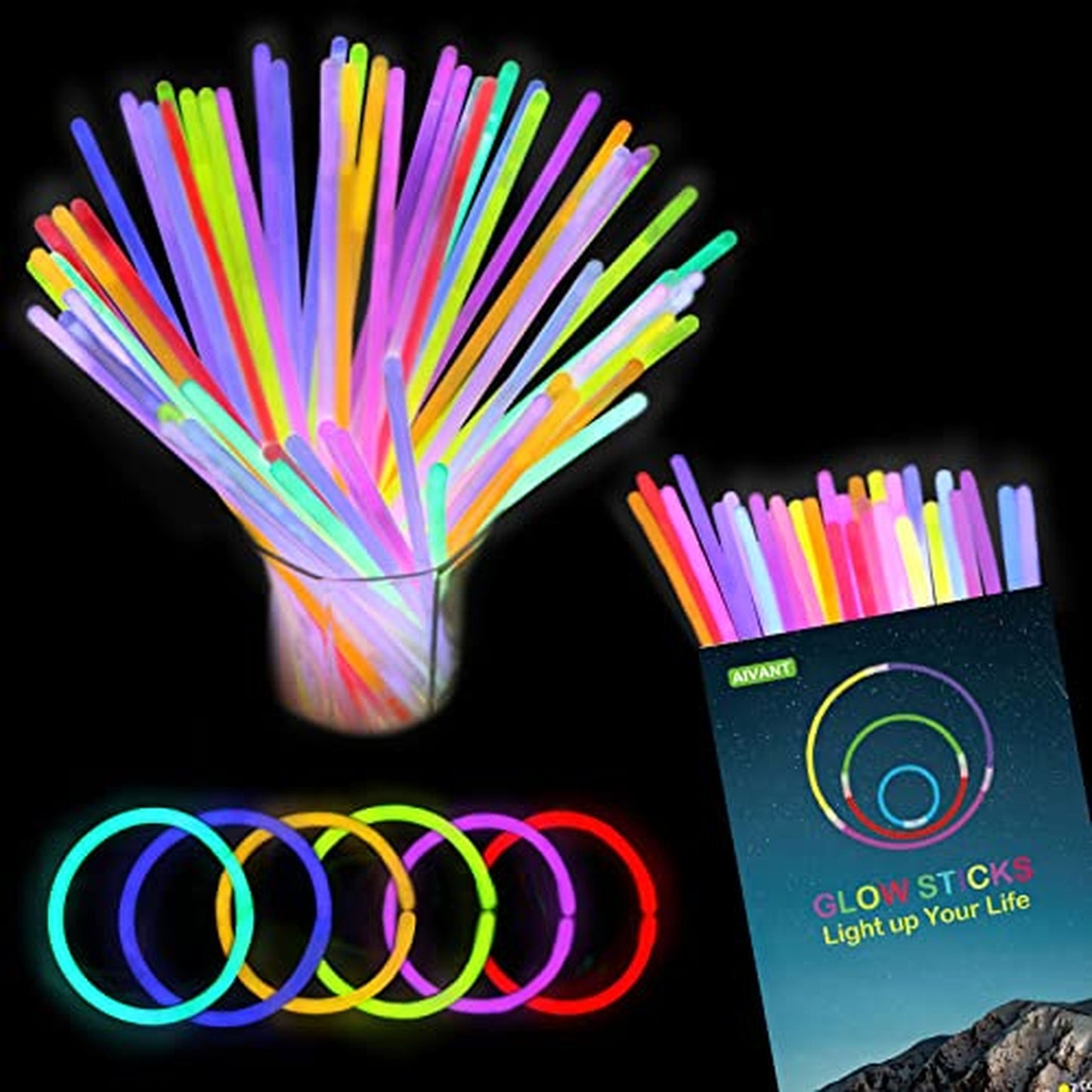 Bulk 70 Pack 8-Inch Glow Sticks for Parties and Events
