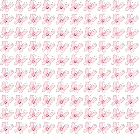 Pink glitter butterfly craft set, 100 pieces