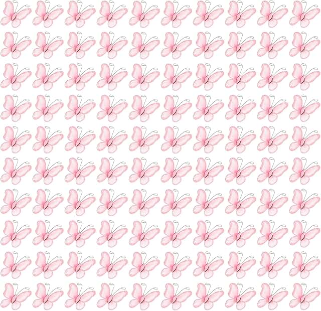 Pink glitter butterfly craft set, 100 pieces