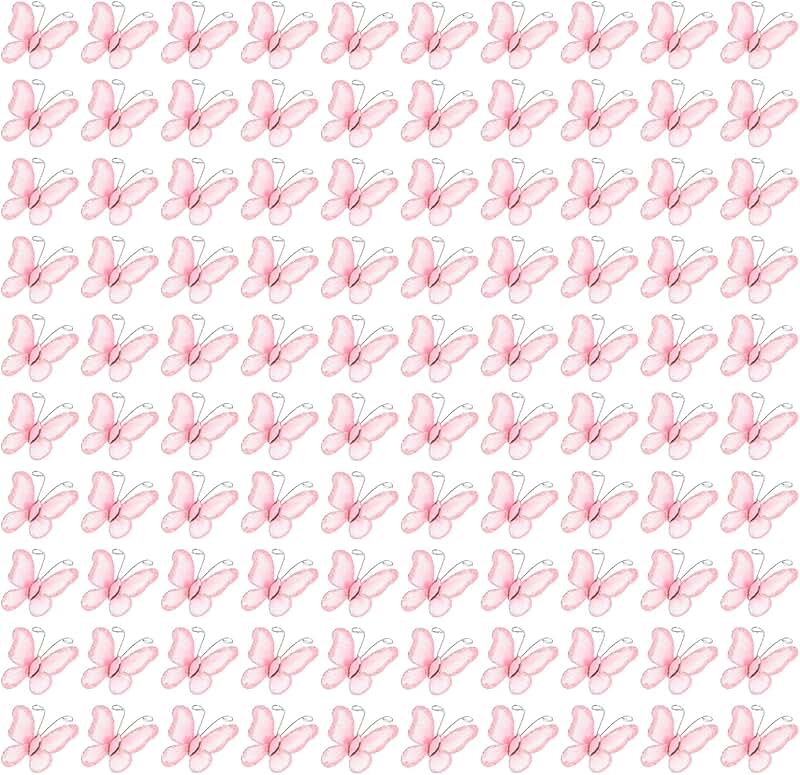 Pink glitter butterfly craft set, 100 pieces