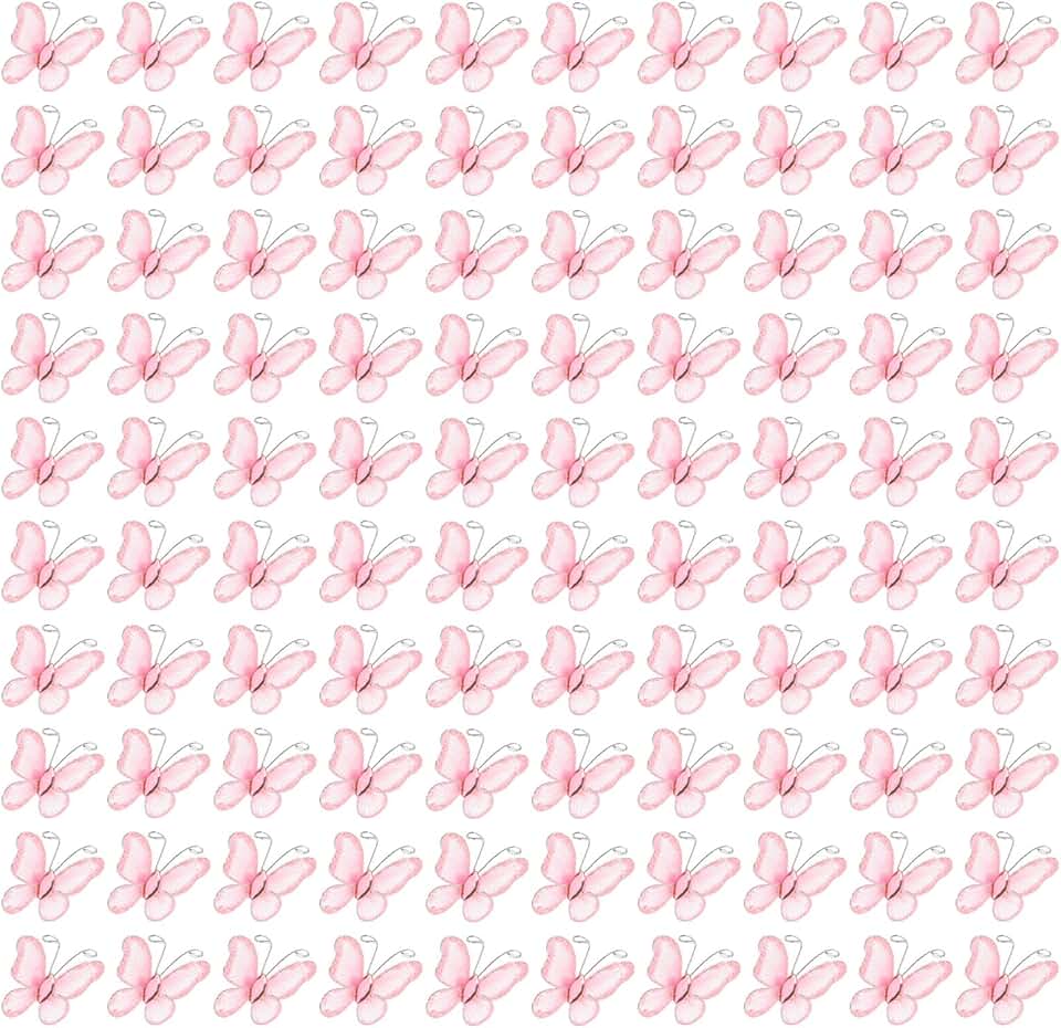 Pink glitter butterfly craft set, 100 pieces