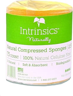 Natural compressed cellulose face sponges, 75 count