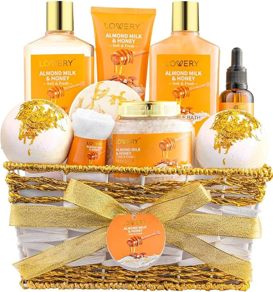 10-Piece Almond Milk & Honey Spa Gift Set for Women