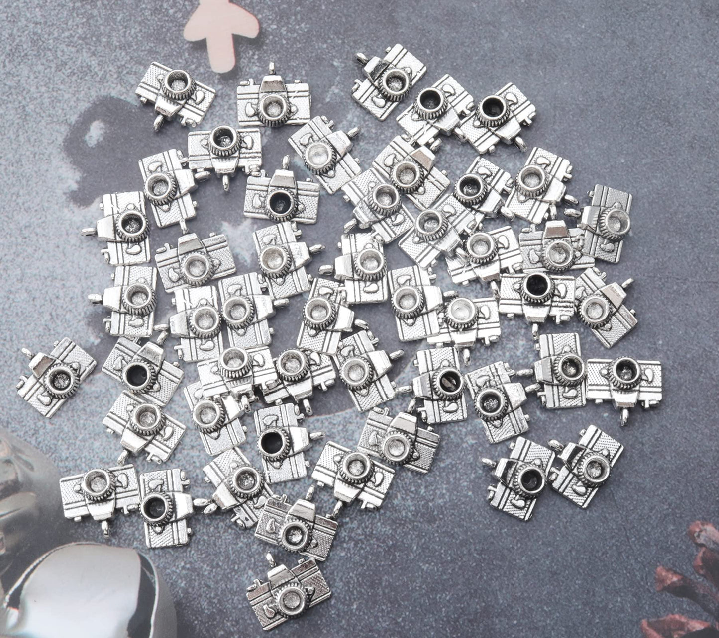 50 Pcs Mini Camera Charms for Jewelry Making and DIY Gifts