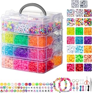 4800Pcs Pony Beads Kit for Bracelets and Crafts