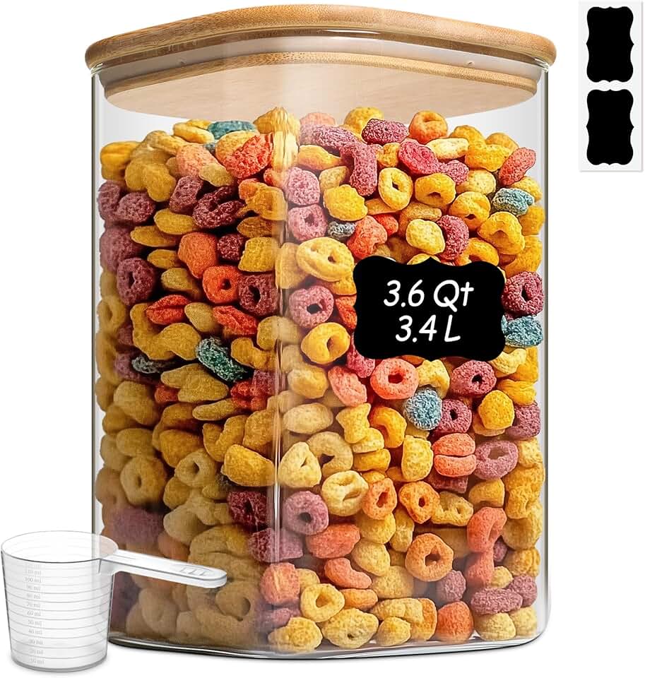 3.6 Qt Glass Food Storage Containers with Airtight Lids