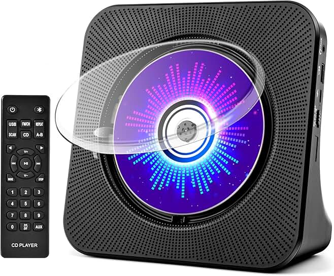 Portable CD Player with Speakers and Remote