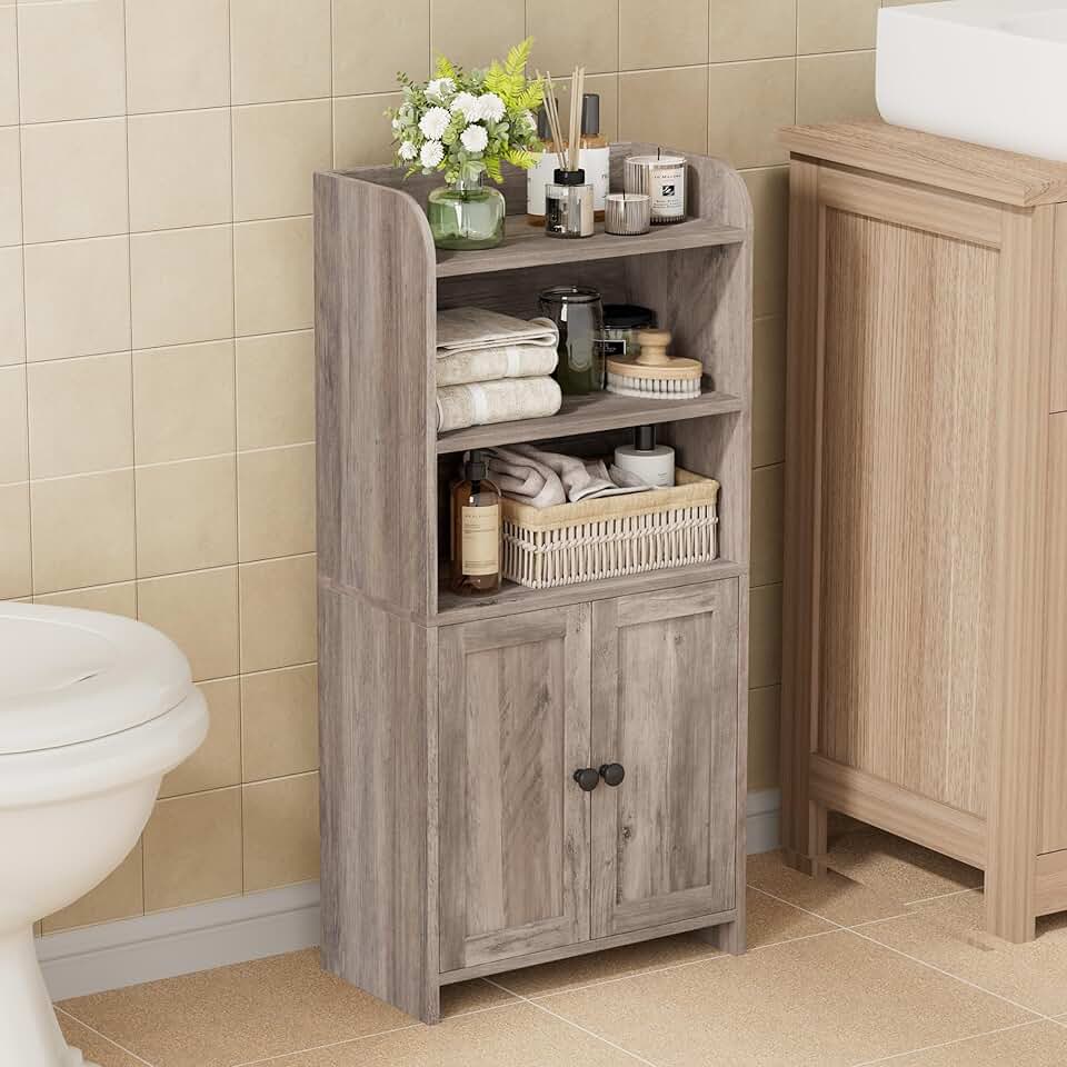 Small Bathroom Storage Cabinet with Shelves