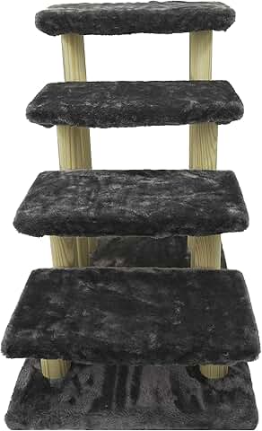 4-Step Wooden Pet Ladder for Bed and Couch