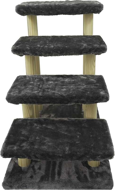 4-Step Wooden Pet Ladder for Bed and Couch